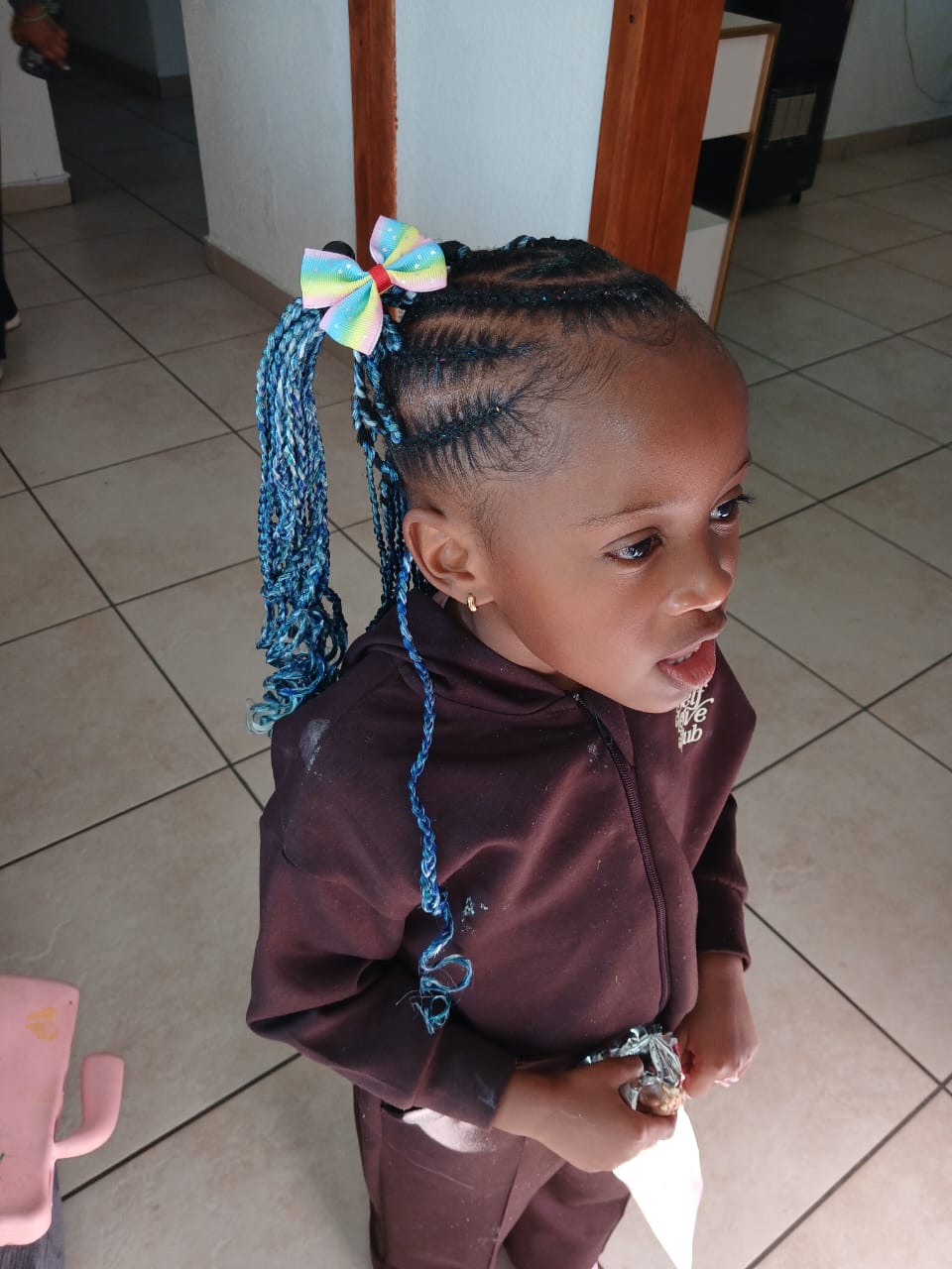 Happy client at salon